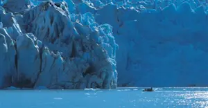 Nat Hab guests on zodiac, Sawyer Glacier, Tracy Arm, Alaska.