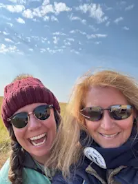 Carol and Marga out on the safari in the Maasai Mara, Kenya.