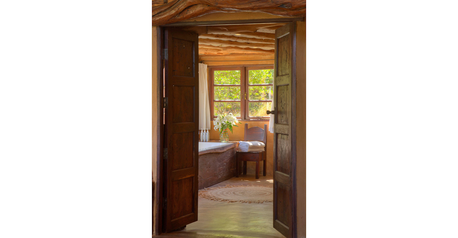 Doorway to a guest room bathroom