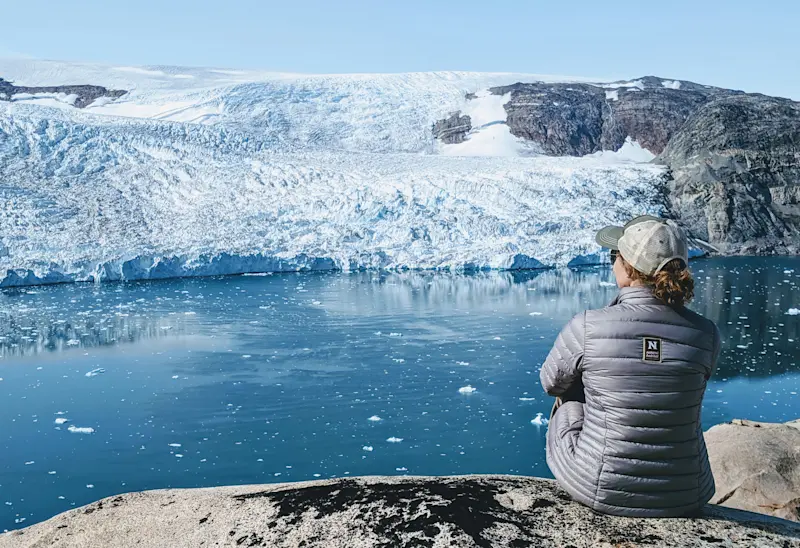 Taking in the beauty of the glaciers in Greenland.