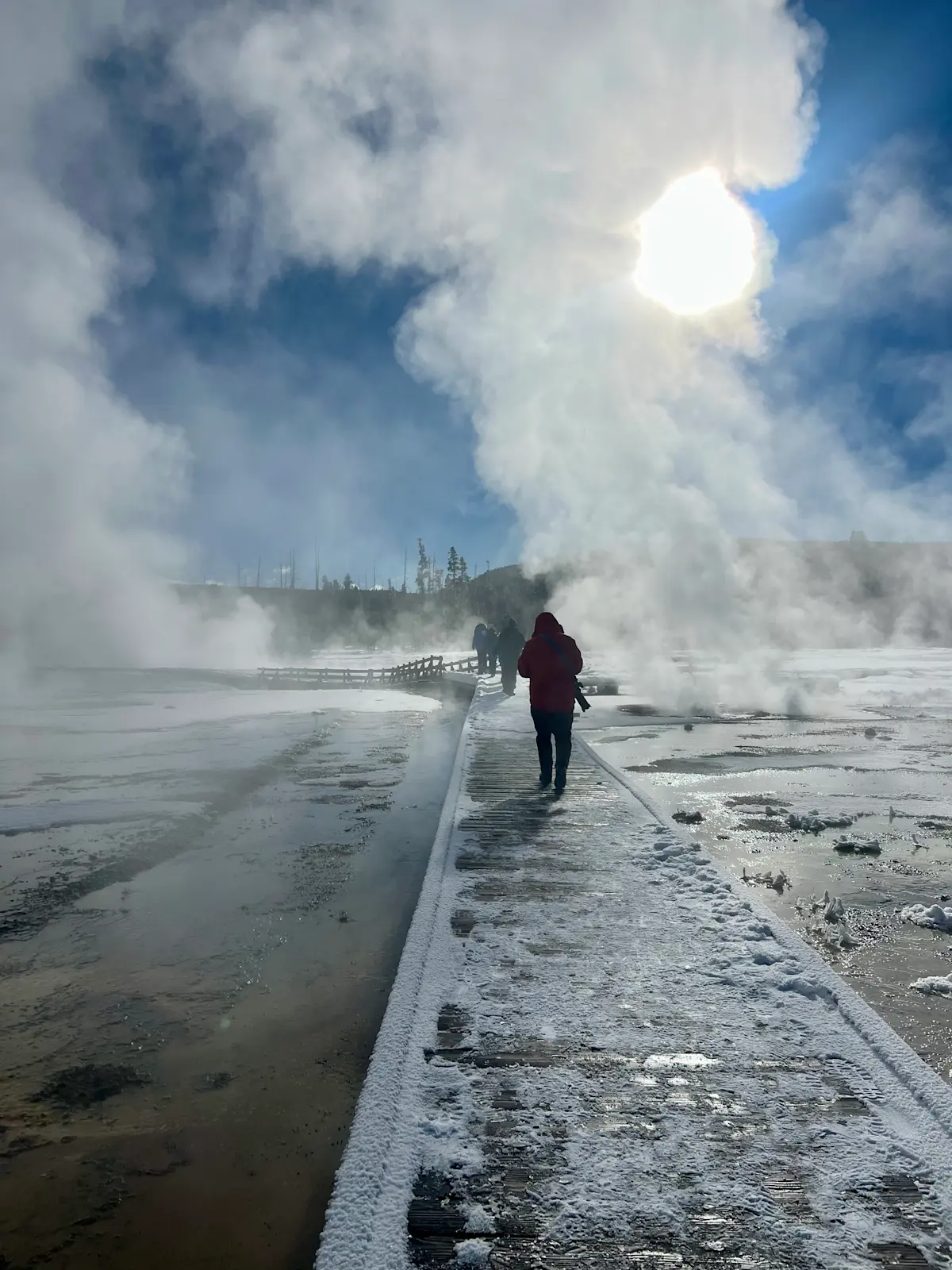 Yellowstone’s steaming geysers in Wyoming.