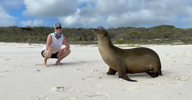 Sea lion at Gardner Bay in Galapagos.