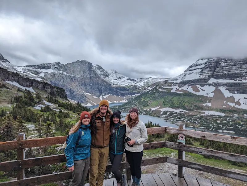 With friends in Glacier National Park, Montana.