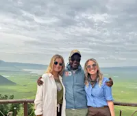Taking in the vast beauty of Ngorongoro Crater with friends in Arusha. 