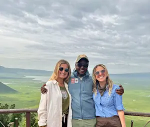 Taking in the vast beauty of Ngorongoro Crater with friends in Arusha. 