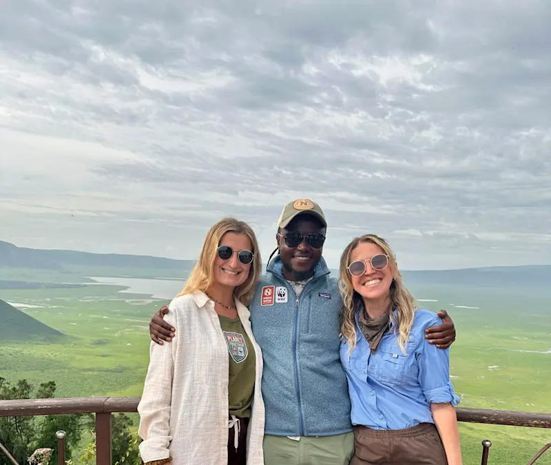 Taking in the vast beauty of Ngorongoro Crater with friends in Arusha. 