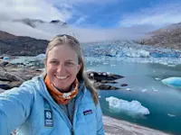 Enjoying a spectacular day a the Johan Peterson Fljord on Nat Hab's Basecamp Greenland Expedition.