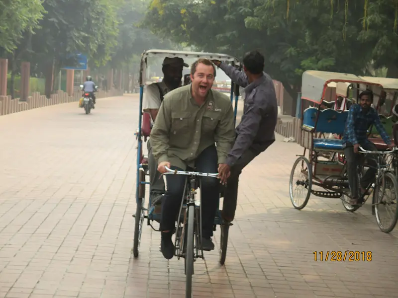Everyone else took photos of the Taj. I took a rickshaw near it. Priorities. India. 