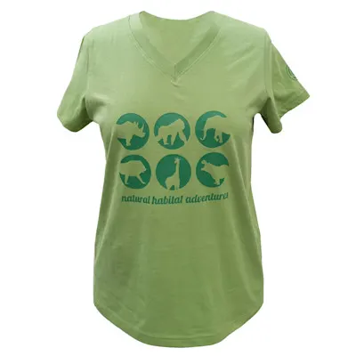 Womens-V-Neck-Africa-Tee-Front-Sage-Green