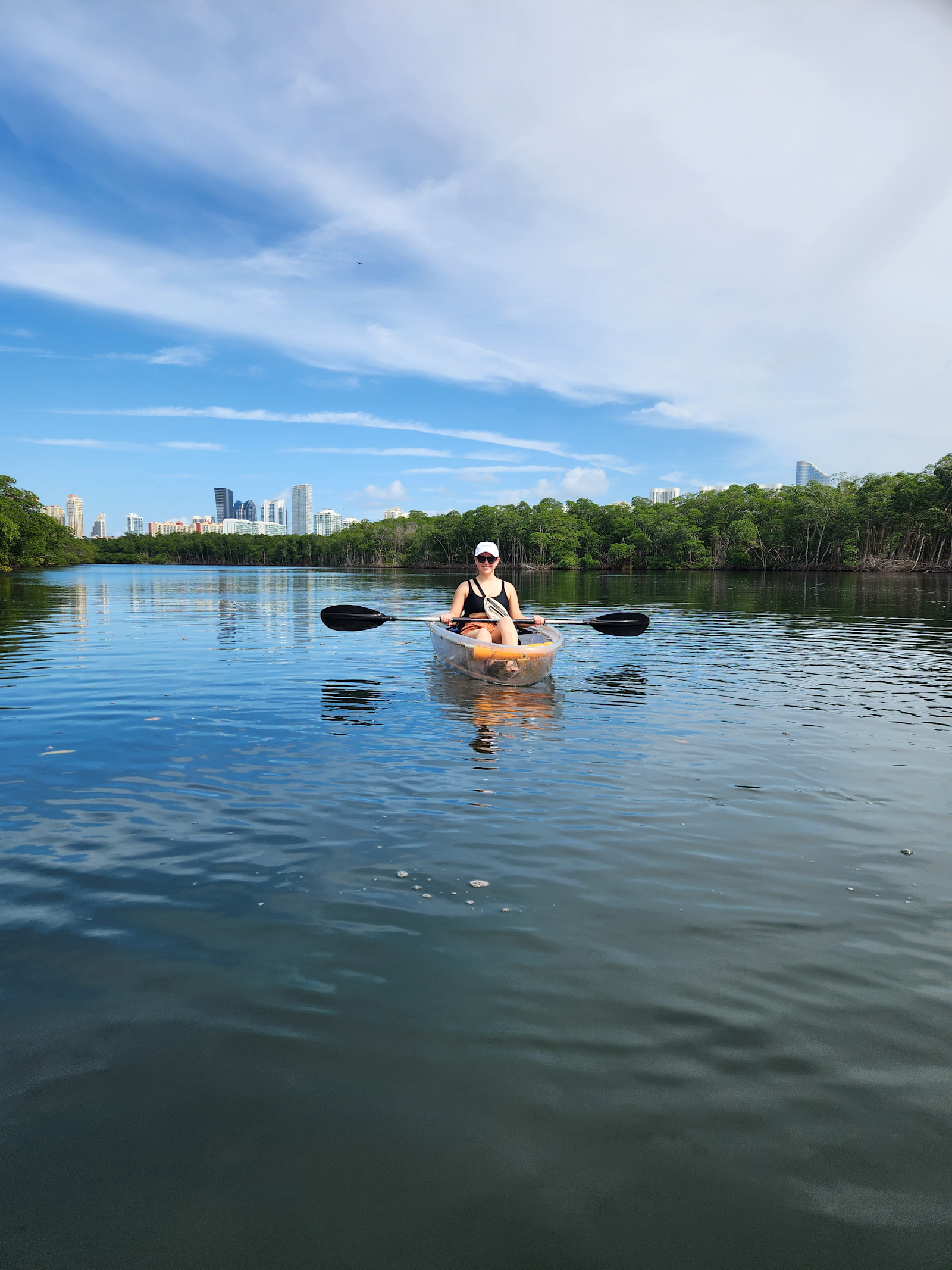 Weaving through mangroves on a kayak in Florida.