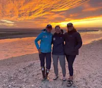 A gorgeous sunset with Expedition Leaders Sofia Merino and Andrea Adame in Baja, Mexico. 