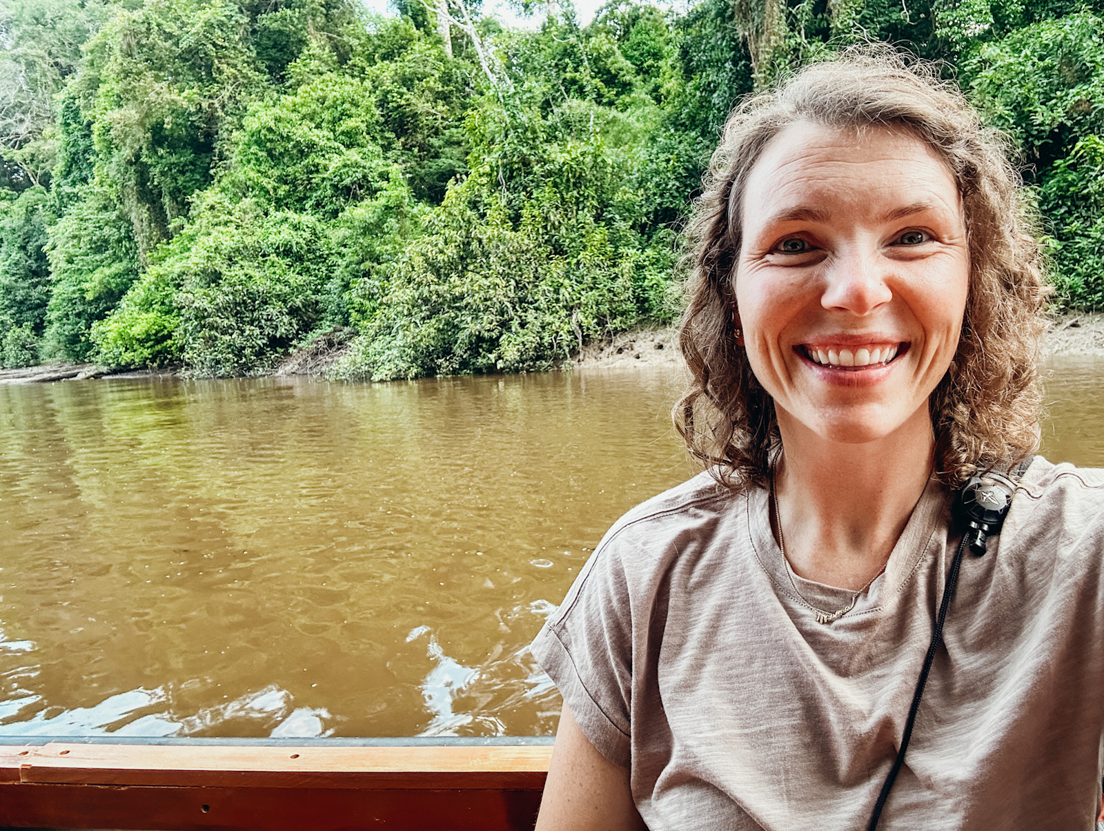 Cruising down the Dorado River in the Amazon, Peru.