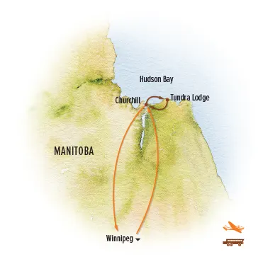 Trip map for Ultimate Churchill: Tundra Lodge & Town