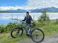 Biking around Juneau, Alaska.