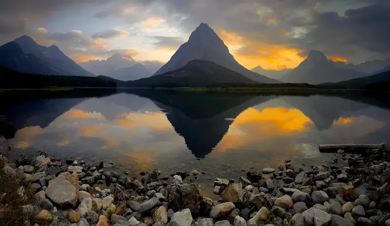 Swiftcurrent Lake, Glacier National Park, Montana.