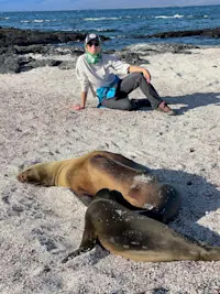 Basking sea lions on our hike around Isla Fernandina in Galapagos.