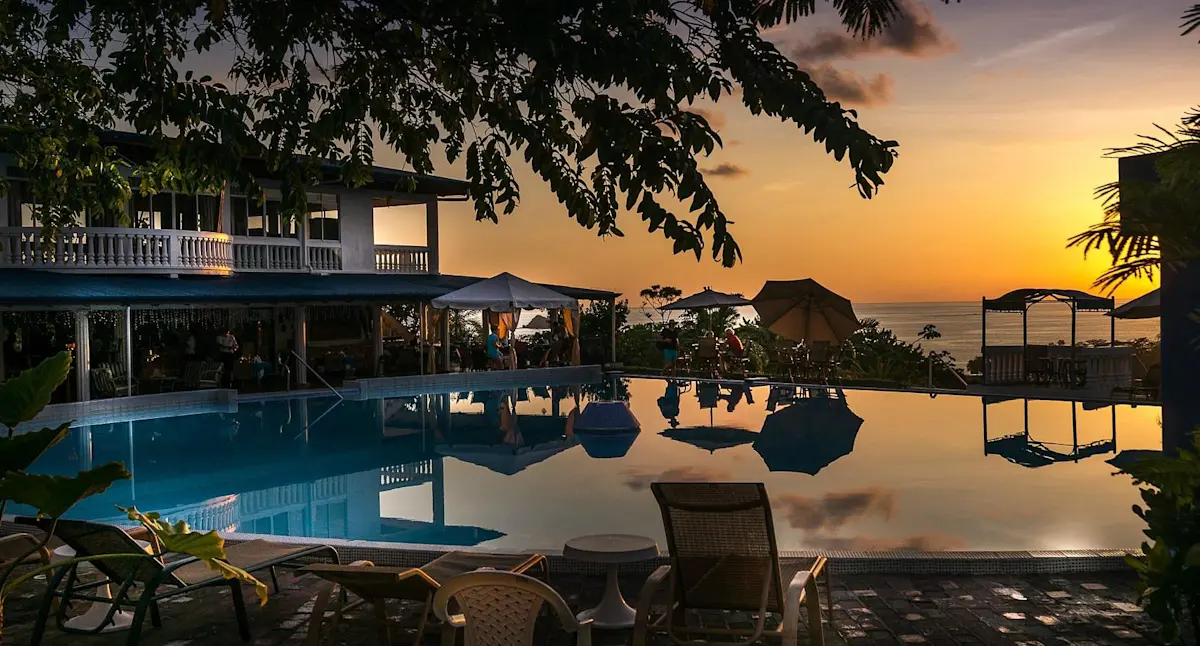 Pool at sunset
