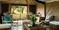 Lounge tent at Nat Hab's Migration Camp—Maasai Mara