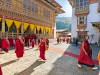 Monks, Punakha Dzong Monastery, Punakha, Bhutan.