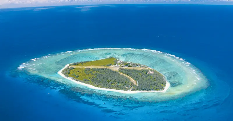Aerial view of Lady Elliot Island, Great Barrier Reef, Australia.