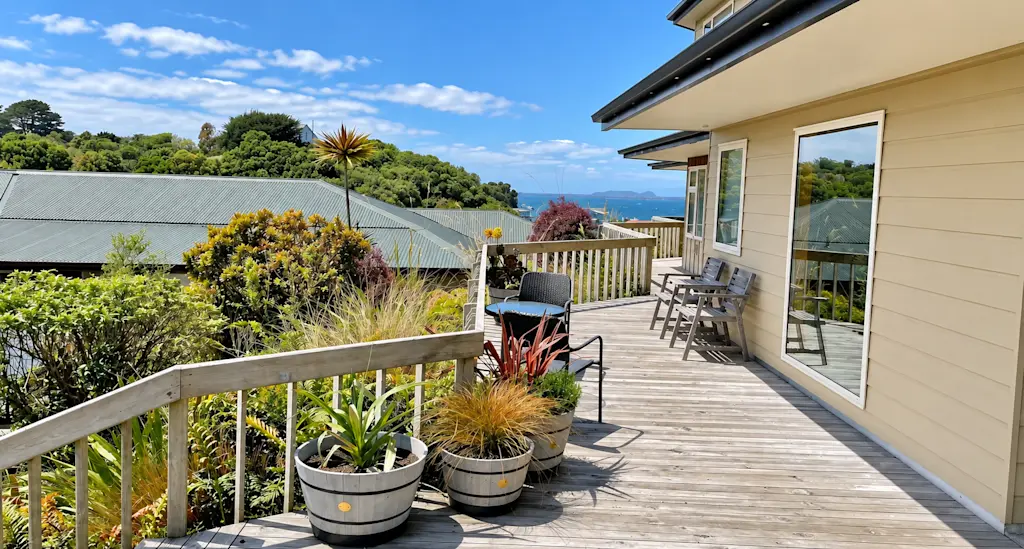 Bay Motel deck overlooking Halfmoon Bay