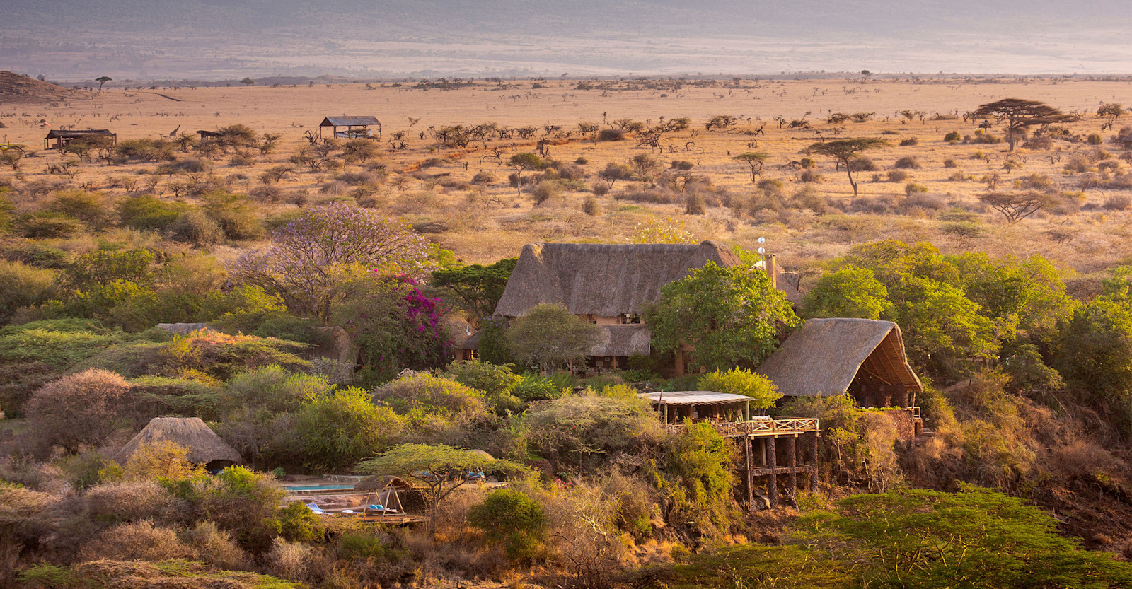 Aerial view of Lewa Wilderness Lodge