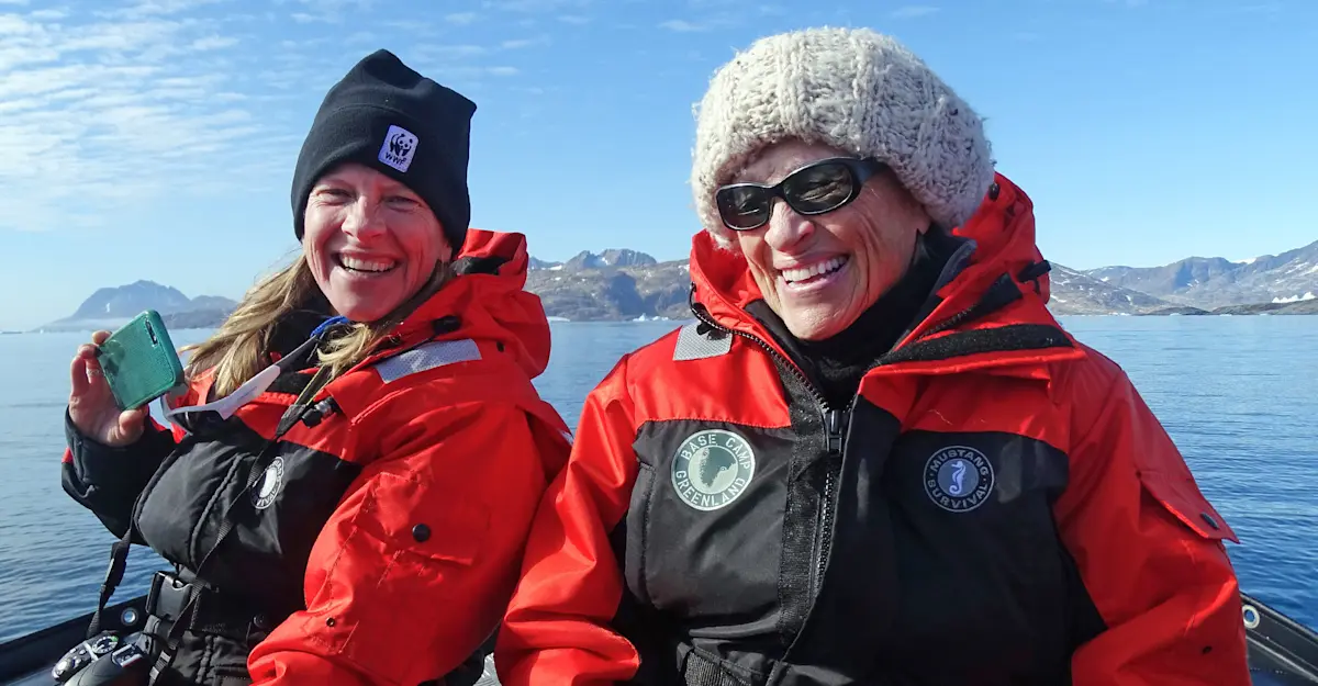 Nat Hab guests, Sermilik Fjord, Greenland.
