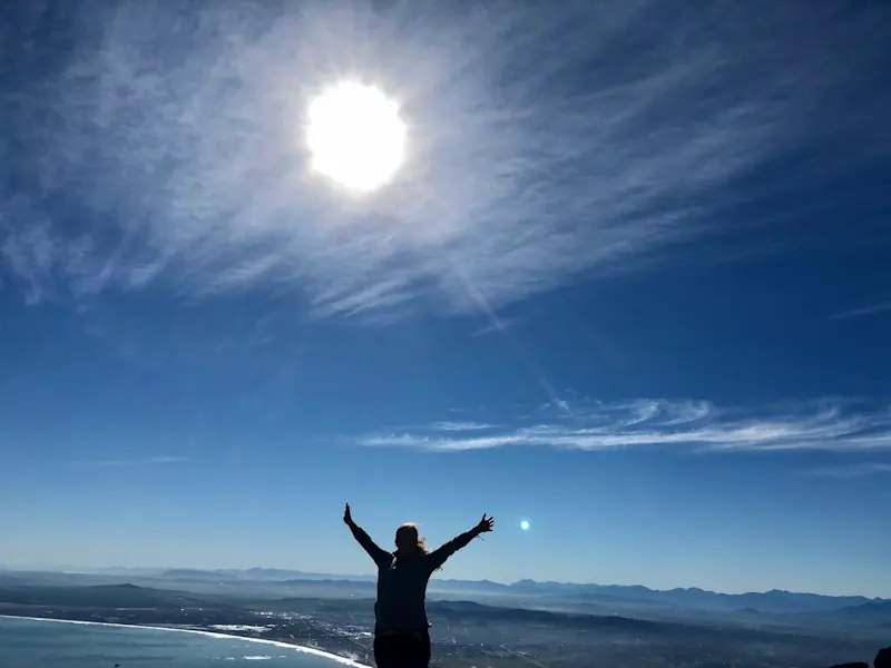 Taking in the views at the top of Table Mountain in Capetown, South Africa.