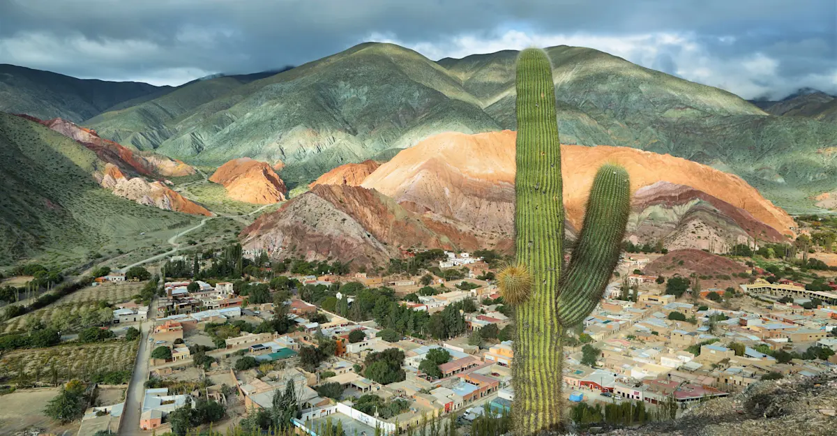 Purmamarca Village, Hill of Seven Colors, Jujuy, Argentina. 