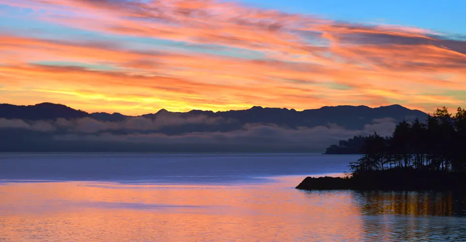 Sunset on the San Juan Islands, Washington.