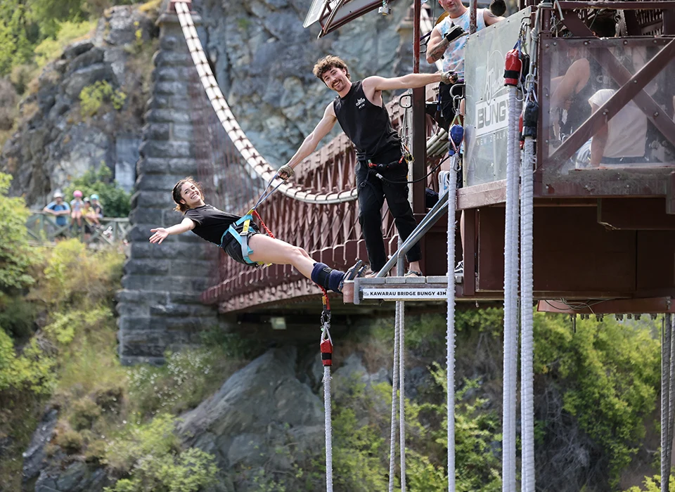 Bungy Jumping at AJ Hackett Bungy in Queenstown, NZ.