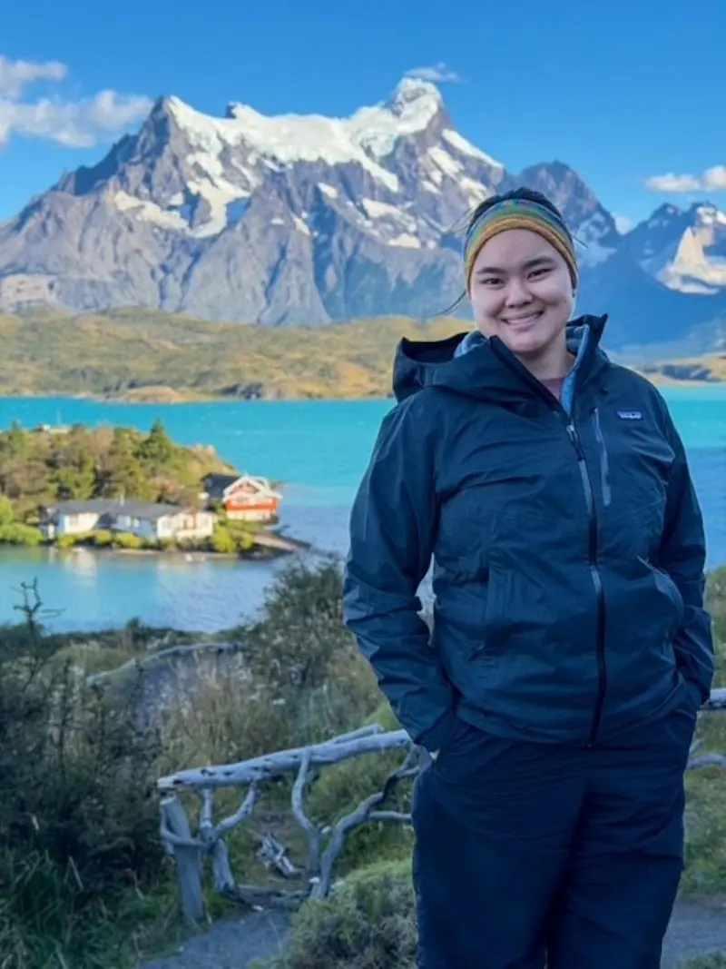 Trekking beneath iconic granite towers in Torres del Paine National Park, Chile