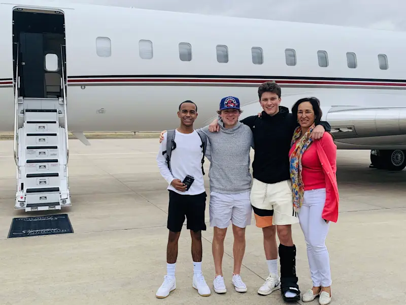 Taking flight at the airport in Centennial, Colorado.