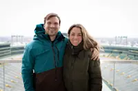 Couples who cheer together, stay together in Lambeau Field, Wisconsin.