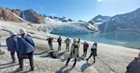 Nat Hab guests glacier walking, Sermilik fjord, Greenland.