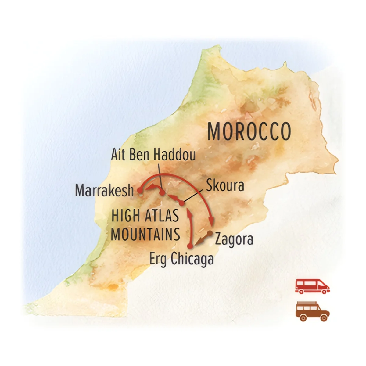Trip map for The Heart of Morocco