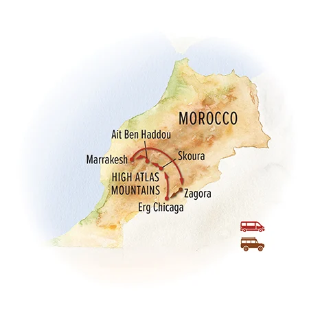 Trip map for The Heart of Morocco