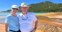 Nat Hab guests at the Grand Prismatic Spring, Yellowstone National Park, Wyoming.