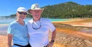 Nat Hab guests at the Grand Prismatic Spring, Yellowstone National Park, Wyoming.