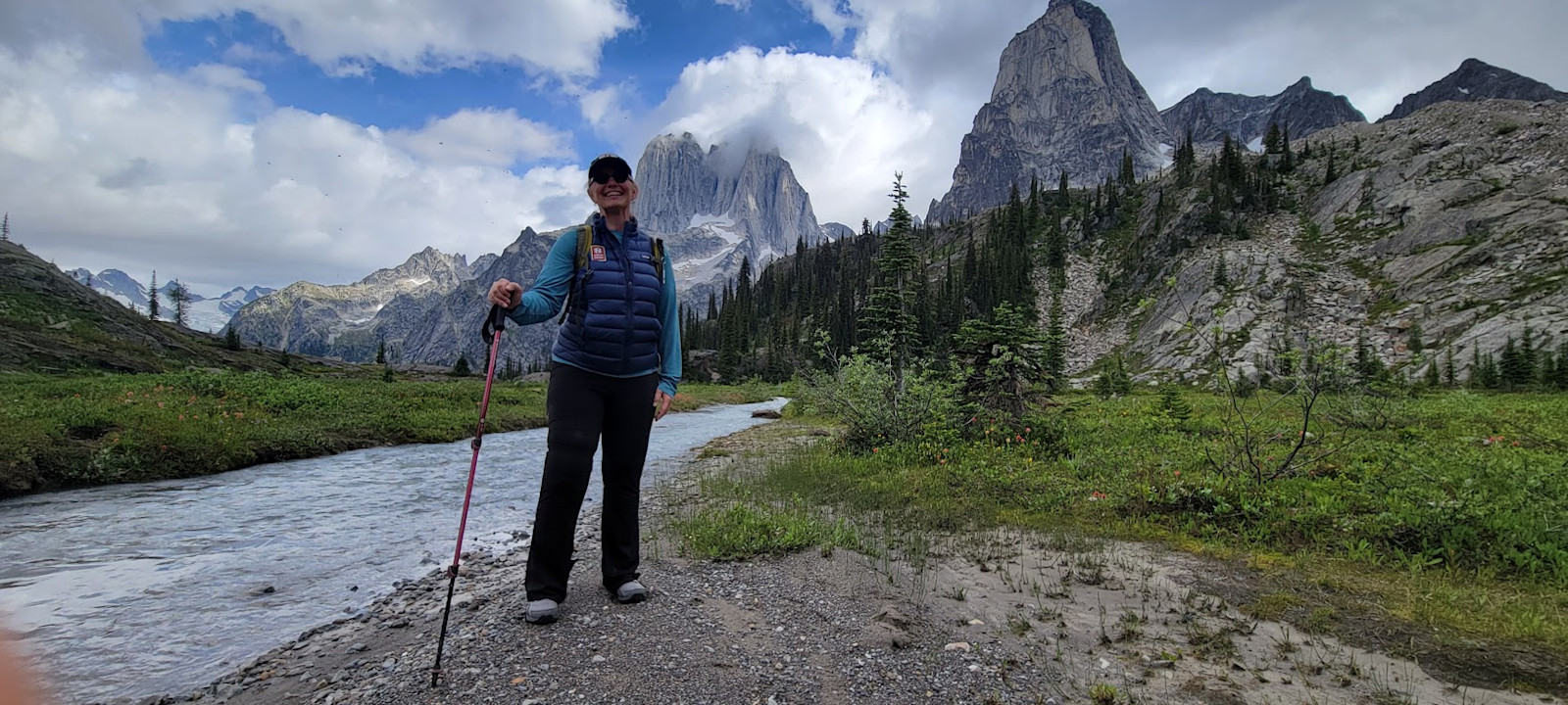 Hiking through the Canadian Rockies at Bugaboo National Park in Canada.