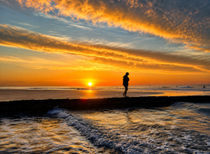 Soaking in the morning sunrise and waves back home in Wilmington, North Carolina