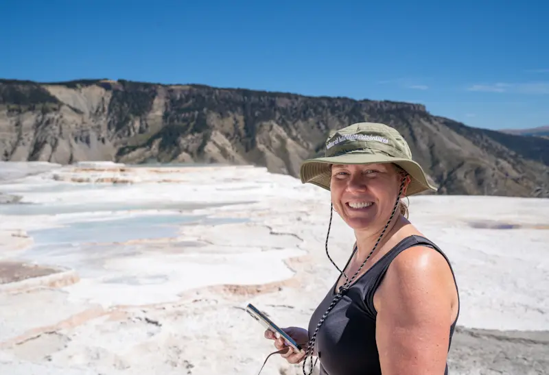 Nat Hab guest, Yellowstone National Park, Wyoming.