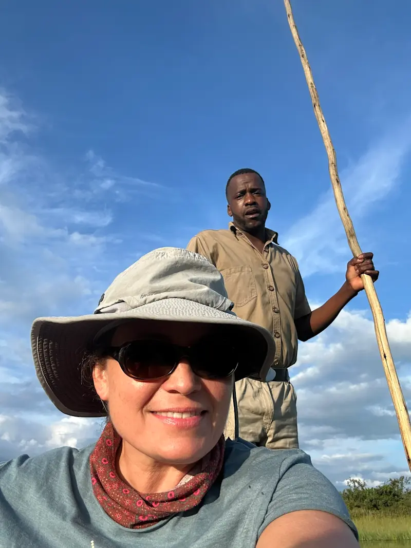 Cruising the canals by Mokoro, Okovango Delta, Botswana.