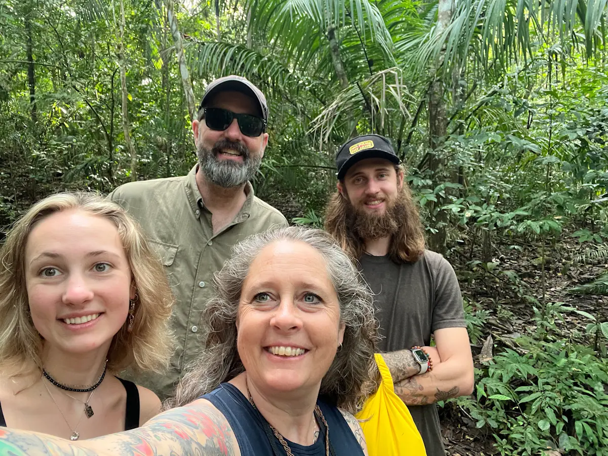 Family hike through the Rainforest in Panama.