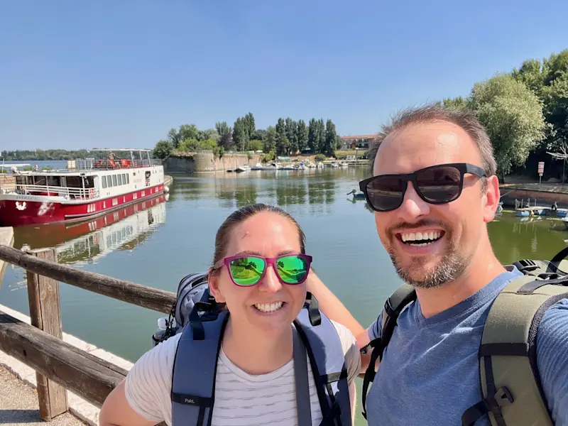 Celebrating our 10th anniversary on a bike’n’barge tour in Mantua, Italy.