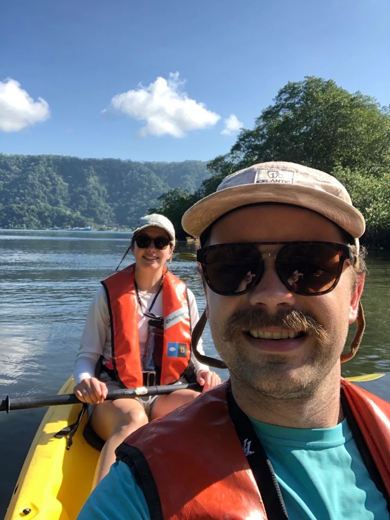 Kayaking a tropical fjord in Golfo Dulce, Costa Rica.