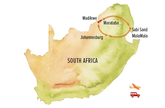 Trip map for Secluded South Africa Photo Expedition