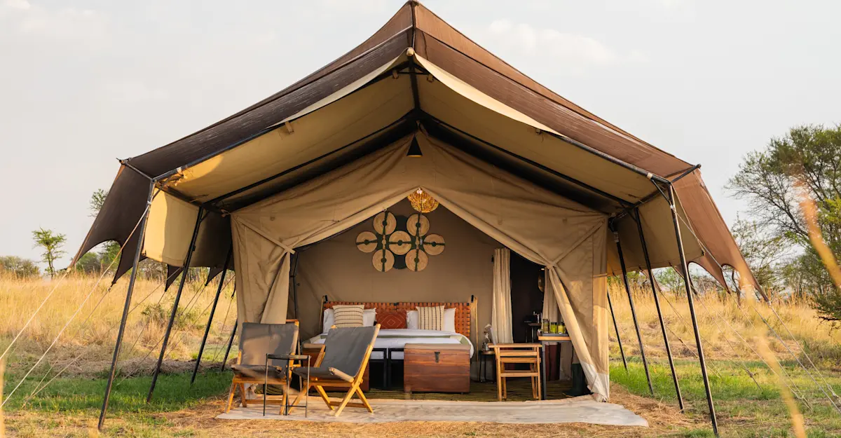 Guest tent at Nat Hab's Migration Camp—Serengeti, Tanzania.