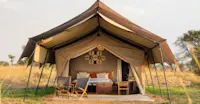 Guest tent at Nat Hab's Migration Camp—Serengeti, Tanzania.