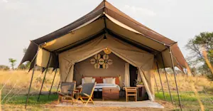 Guest tent at Nat Hab's Migration Camp—Serengeti, Tanzania.